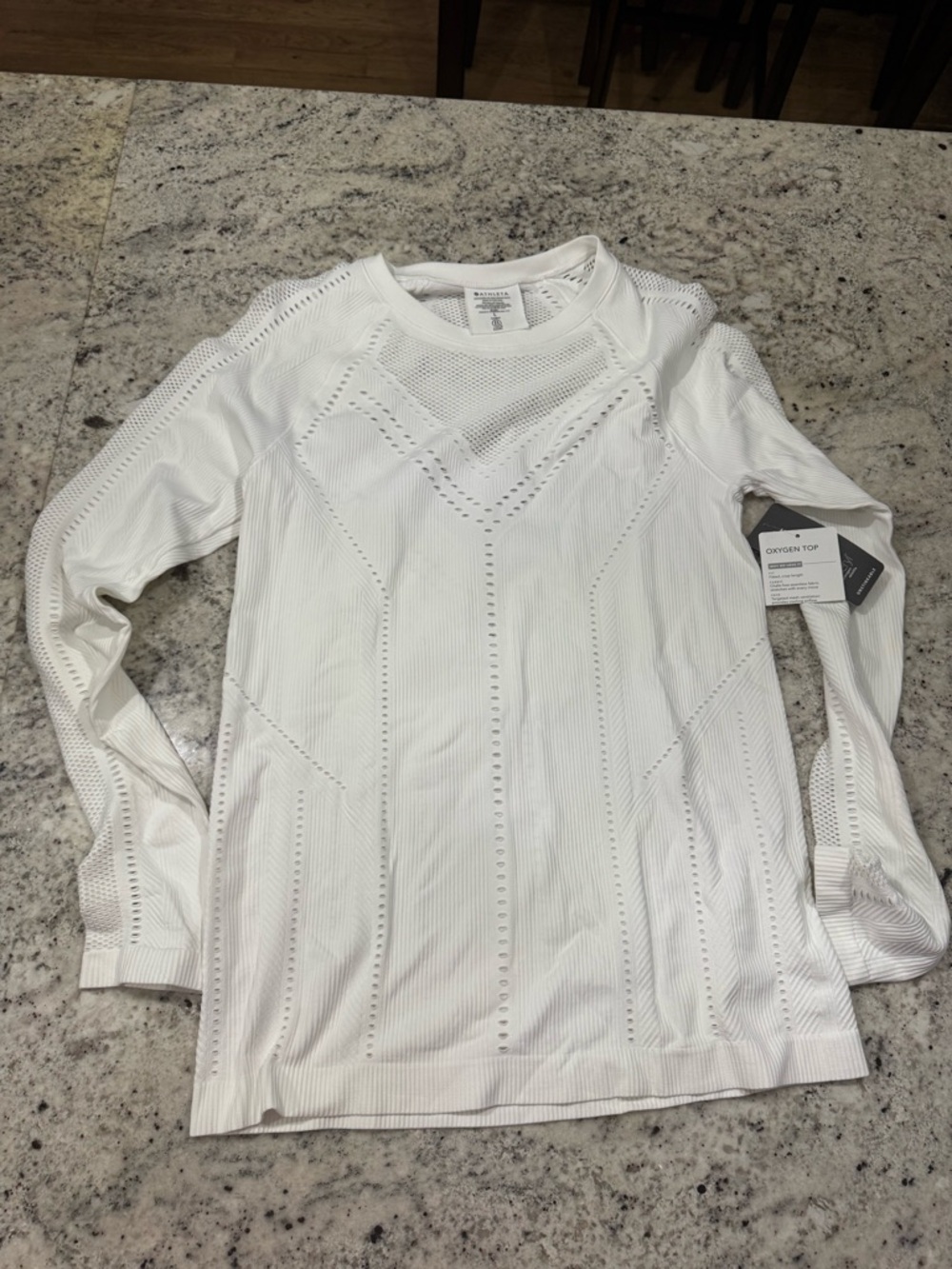 Athleta White Long-Sleeve Performance Top